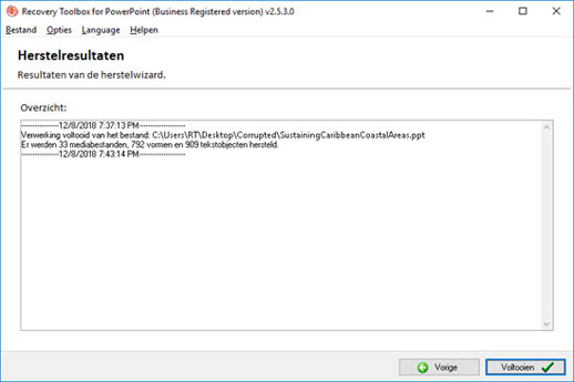online reparatie ppt bestand