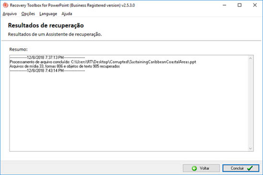 reparo de arquivo ppt online